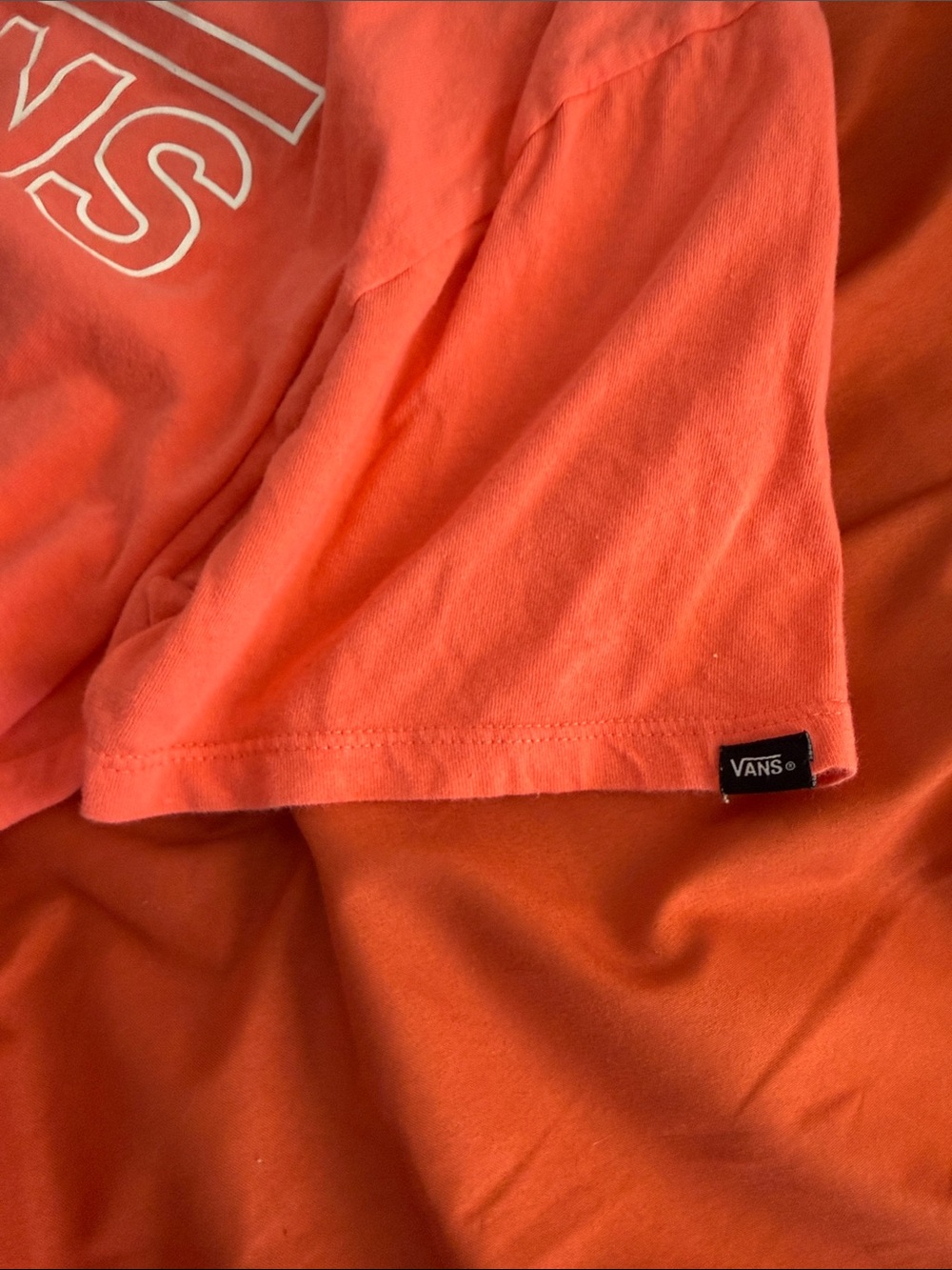 Vans Men's Coral-Orange Logo Short Sleeve Tee - Picture 3 of 4